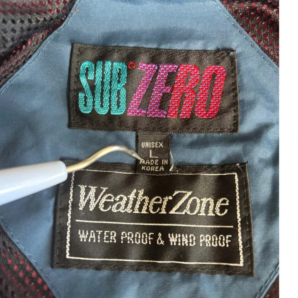 Vintage Sub Zero WeatherZone Anorak Jacket Blue Burgundy Colorblock Unisex Large